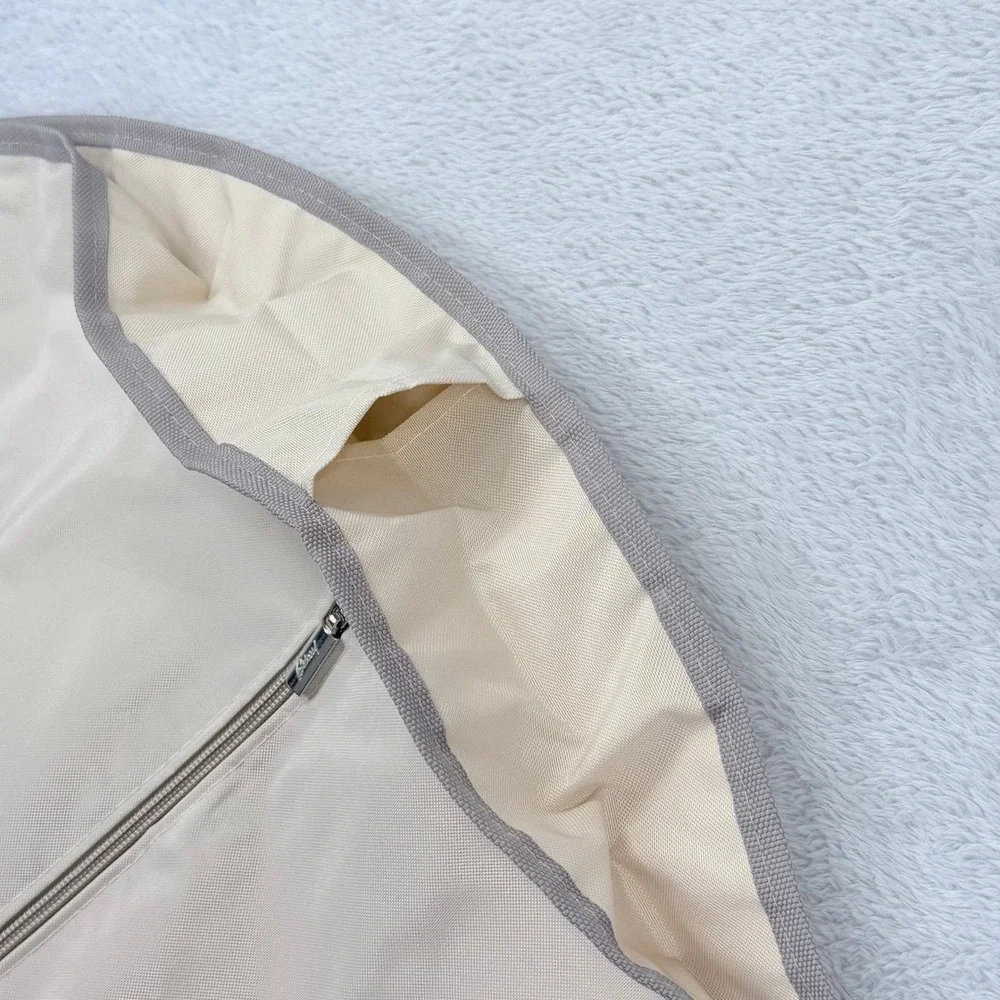 Brioni Garment Bag Cream Grey Logo Hanging Folding Suit Carrier Travel Cover 075